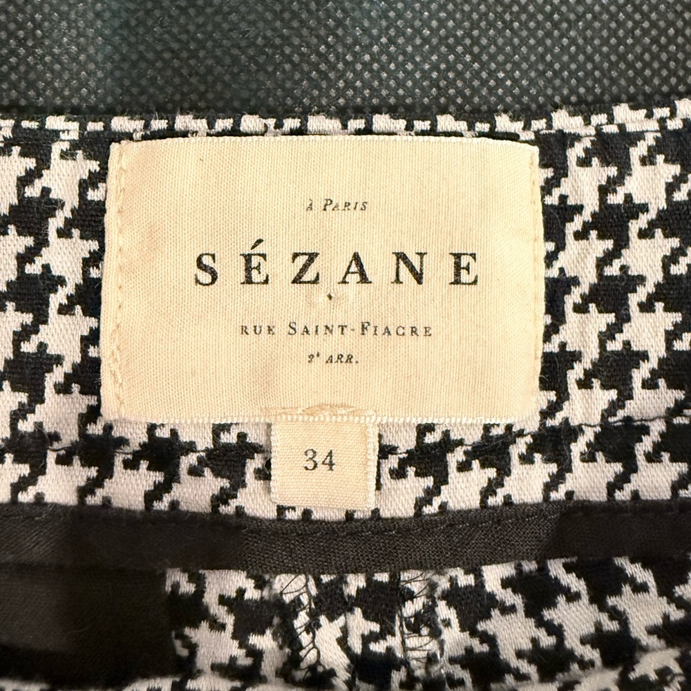 🔥SEZANE Black & White Houndstooth Women’s Pants Size 34 EC🔥 - Picture 4 of 6